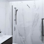 RAK Feeling - Black Walk-In Shower Enclosure with Tray - Choice of Sizes