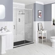 Milano Langley - Traditional Sliding Shower Door with Slate Tray - Choice of Sizes