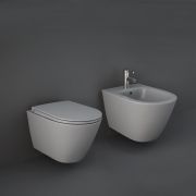 RAK Feeling - Modern Rimless Wall Hung Toilet with Soft Close Seat and Bidet Set - Choice of Finish