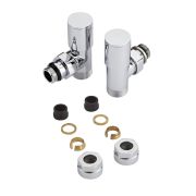 Milano - Chrome Radiator Valves - 15mm Copper Adapters