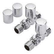 Milano - Straight Radiator Valves - Chrome (Pair)