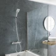 Milano Rune - Modern Square Thermostatic Bar Shower Valve with Hand Shower - Choice of Finish