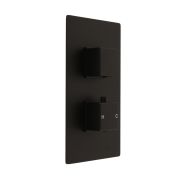 Milano Preto - Modern 2 Outlet Thermostatic Twin Diverter Shower Valve - Black