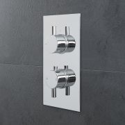 Milano Mirage - Round 2 Outlet Twin Diverter Thermostatic Shower Valve - Chrome