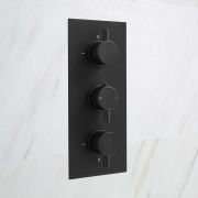 Milano Nero - Triple Thermostatic Shower Valve - Two Outlets - Black