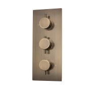 Milano Clarus - Modern 3 Outlet Triple Diverter Thermostatic Shower Valve - Aged Gold