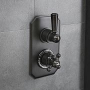 Milano Elizabeth - Traditional Concealed Thermostatic Twin Diverter Shower Valve - Black