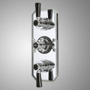 Milano Elizabeth - Traditional Concealed Thermostatic Triple Shower Valve - Chrome and Black