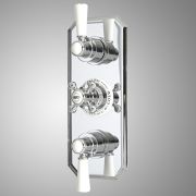 Milano Elizabeth - Traditional Concealed Thermostatic Triple Shower Valve - Chrome and White