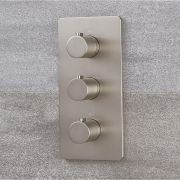 Milano Hunston - Modern Thermostatic Triple Diverter Shower Valve - Three Outlets - Brushed Nickel