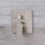 Milano Hunston - Modern Manual Shower Valve - Two Outlets - Brushed Nickel