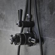 Milano Elizabeth - Traditional Twin Exposed Thermostatic Shower Valve - Black