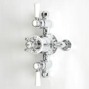 Milano Elizabeth - Traditional Triple Exposed Thermostatic Shower Valve - Chrome and White