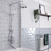 Milano Elizabeth - Traditional Triple Exposed Thermostatic Shower Valve - Chrome and White