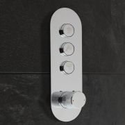 Milano Orta - 3 Outlet Round Push Button Thermostatic Shower Valve - Chrome