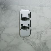 Milano Earlham - Art Deco 1 Outlet Twin Thermostatic Shower Valve - Choice of Finish