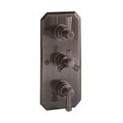 Milano Earlham - Art Deco 2 Outlet Triple Thermostatic Shower Valve - Choice of Finish