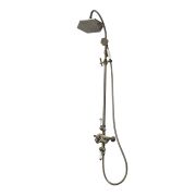 Milano Earlham - Art Deco Triple Exposed Thermostatic Shower with Rigid Riser Rail (2 Outlet) - Choice of Finish