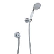 Milano Earlham - Art Deco Hand Shower with Wall Bracket and Outlet Elbow - Choice of Finish
