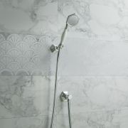 Milano Earlham - Art Deco Hand Shower with Wall Bracket and Outlet Elbow - Choice of Finish
