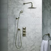 Milano Earlham - Art Deco Thermostatic Shower with Shower Head and Hand Shower (2 Outlets) - Choice of Finish