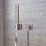Milano Hunston - Square Brass Hand Shower - Brushed Nickel