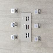 Milano Arvo - Modern Front Fix Pack of 6 Square Body Jets - Chrome