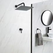 Milano Nero - Black Shower with Wall Mounted Square Shower Head (1 Outlet)