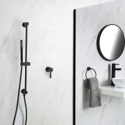 Milano Nero - Black Shower with Riser Rail and Hand Shower (1 Outlet)