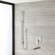 Milano Hunston - Manual Diverter Shower Valve, Riser Rail Kit and Spout - Brushed Nickel
