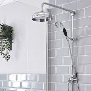 Milano Elizabeth - Traditional Victorian Grand Rigid Riser with Hand Shower - Chrome and Black