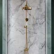 Milano Elizabeth - Traditional Grand Rigid Riser with Hand Shower - Brushed Brass