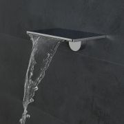Milano Blade - Modern Wall Mounted Waterfall Bath Filler / Shower Head - Chrome
