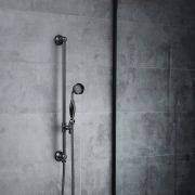 Milano Elizabeth - Traditional Riser Rail Kit with Hand Shower and Integrated Elbow - Black