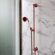 Milano Elizabeth - Traditional Riser Rail Kit with Hand Shower and Integrated Elbow - Brushed Copper