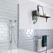 Milano Elizabeth - Traditional Riser Rail Kit with Hand Shower and Integrated Elbow - Chrome and White (1 Outlet)