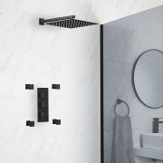 Milano Preto - Black Thermostatic Shower with Shower Head and Body Jets (2 Outlet)