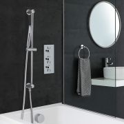 Milano Mirage - Chrome Thermostatic Shower with Hand Shower, Bath Filler and Riser Rail (2 Outlet)