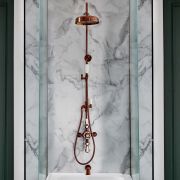 Milano Elizabeth - Brushed Copper Traditional Triple Exposed Thermostatic Shower with Grand Rigid Riser Rail and Wall Spout (3 Outlet)