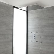 Milano Arvo - Chrome Thermostatic Shower with Diverter, Shower Head, Hand Shower and Body Jets (3 Outlet)