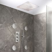 Milano Otto - Modern Thermostatic Shower with Recessed Shower Head, Body Jets and Hand Shower - Choice of Finish (3 Outlets)