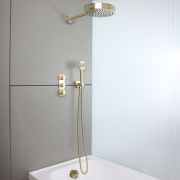 Milano Lune - Thermostatic Shower with Diverter, Shower Head, Hand Shower and Overflow Bath Filler (3 Outlet) - Choice of Finish