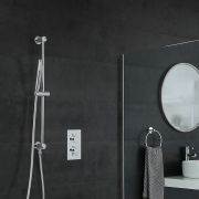 Milano Mirage - Chrome Thermostatic Shower with Round Hand Shower and Riser Rail (1 Outlet)
