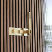 Milano Lyra - Thermostatic Shower with Diverter and Hand Shower - Brushed Brass