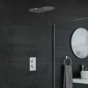 Milano Mirage - Chrome Thermostatic Shower with Diverter and Waterblade Shower Head (2 Outlet)