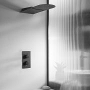 Milano Nero - Black Thermostatic Shower with Diverter and Waterblade Shower Head (2 Outlet)