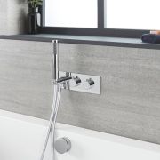 Milano Mirage - Chrome Thermostatic Shower with Diverter, Overflow Bath Filler and Hand Shower (2 Outlet)