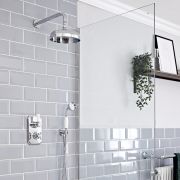Milano Elizabeth - Traditional Concealed Thermostatic Twin Diverter Shower Valve - Chrome and White