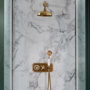 Milano Elizabeth - Brushed Brass Traditional Thermostatic Shower with Diverter, Shower Head and Hand Shower (2 Outlet)