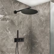 Milano Otto - Modern Thermostatic Shower with Diverter, Shower Head and Hand Shower (2 Outlet) - Choice of Finish